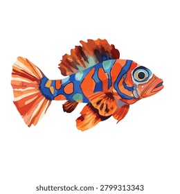 Vibrant orange and blue fish
