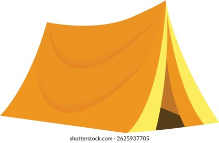 Vibrant Orange Camping Tent Illustration