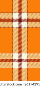 Vibrant orange and cream plaid pattern, perfect for textile design, fallthemed projects, or autumnal backgrounds.  The bold, intersecting lines create a visually striking texture.