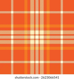 Vibrant orange and cream plaid pattern.  Perfect for autumnal designs, textile projects, or website backgrounds. This cheerful, seamless texture evokes warmth and comfort.
