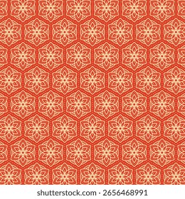 Fondo de patrón inconsútil floral naranja vibrante