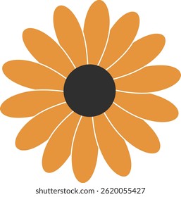 Vibrant Orange Flower Vector Design for Floral Prints.