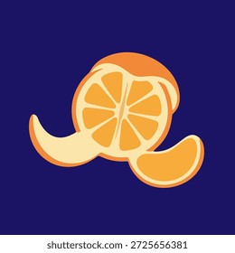 Vibrant orange fruit partially peeled and segmented, showcasing its fresh, juicy interior, a symbol of healthy nutrition and natural sweetness