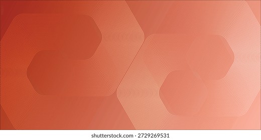 Fondo geométrico naranja vibrante con líneas hexagonales entretejidas y curvas de repetición eps10