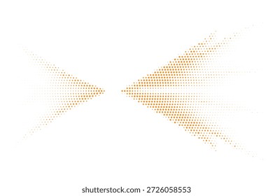 Vibrant Orange Halftone Double Arrowhead Pattern Background For Bright Energetic Motion Graphics Vector Illustration