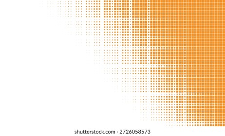Vibrant Orange Halftone Square Grid Corner Gradient Background With Clean Modern Geometric Design Vector Illustration