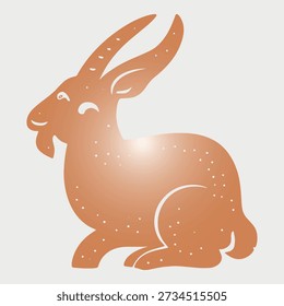 Lebendiger orangefarbener Hase mit funkelndem Glanz in dynamischer Pose