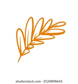 Una ilustración naranja vibrante de una hoja que se adapta perfectamente a una variedad de proyectos de naturaleza. Arte vectorial sobre fondo blanco.