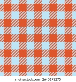 Vibrant orange and light blue buffalo plaid pattern.  Perfect for textile design, website backgrounds, or crafting projects.