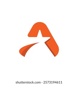 A vibrant orange logo featuring a stylized star within an "A" shape, conveying a sense of energy, forward momentum, and achievement.