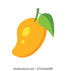 Vibrante mango naranja con hoja verde adjunta