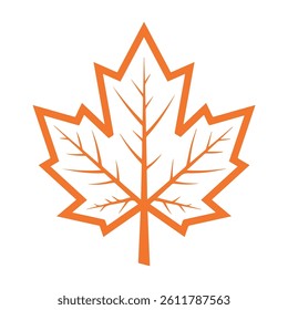 Vibrant Orange Maple Leaf Canadian Symbol of Autumn and Nature