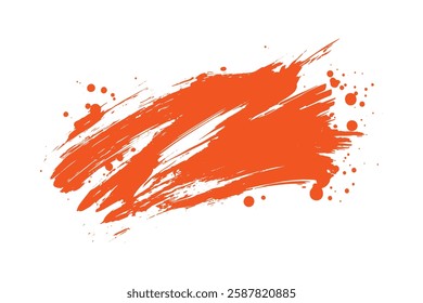 Vibrant orange paint splash, perfect for design elements object with the word orange Vector Brush Strokes Collection Ready File red orange paint on a white background isolated