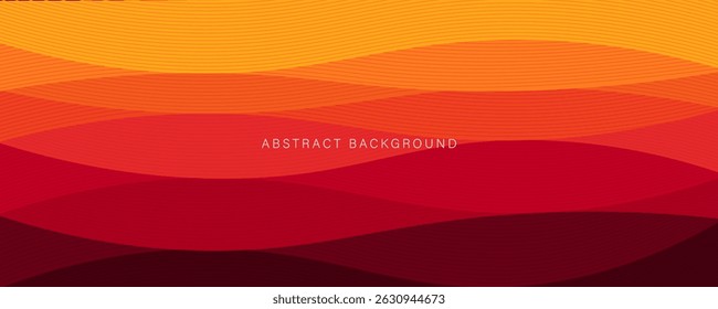 Vetor de design de textura de linhas de fundo abstratas de recorte de papel laranja vibrante. Ilustração vetorial dinâmica moderna com linhas em camadas. perfeito para projeto criativo, apresentações, cabeçalhos e arte digital