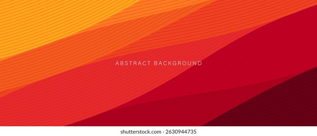 Vetor de design de textura de linhas de fundo abstratas de recorte de papel laranja vibrante. Ilustração vetorial dinâmica moderna com linhas em camadas. perfeito para projeto criativo, apresentações, cabeçalhos e arte digital