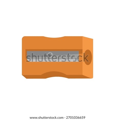 A vibrant orange pencil sharpener with a sleek metal blade is displayed. Perfect for school, office, or art projects. A must-have tool for any creative endeavor.