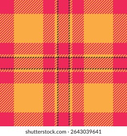 Vibrant orange and pink plaid pattern.  Perfect for textile design, fashion, website backgrounds, or any project needing a bold, energetic feel.