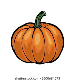 Vibrant Orange Pumpkin Illustration: Vector Graphic