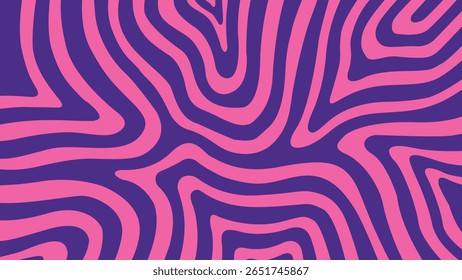 A vibrant orange and purple flowing background with psychedelic curves and bold line art for creative, retro-style visuals.