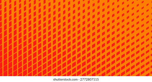 Vibrant orange and red halftone pattern fills the entire view