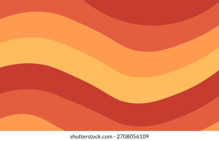 Ondas laranjas vibrantes e vermelhas em camadas criam um fundo dinâmico e quente adequado para banners da Web, apresentações, cartazes ou projetos criativos. Transmite energia, movimento,