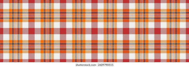 Vibrant orange and red plaid pattern, perfect for autumnal designs, textile projects, or website backgrounds.