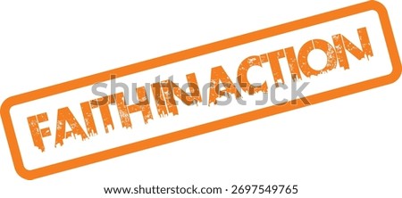 A vibrant orange rubber stamp effect featuring 