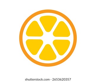Vibrant orange slice icon, symbol of freshness and health. Perfect for nutrition, food, or summer themes. Simple, graphic style suitable for branding and design.