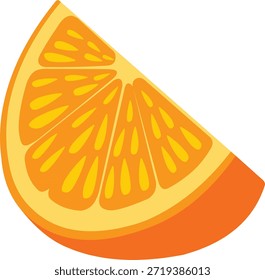 Rebanada naranja vibrante con segmentos jugosos sobre fondo blanco