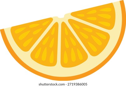 Rebanada naranja vibrante sobre fondo blanco para el diseño de alimentos