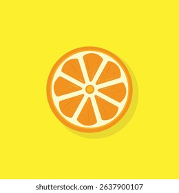 Vibrant orange slice vector in minimalist style. Great for food branding, summer graphics, or health designs. Use in digital media