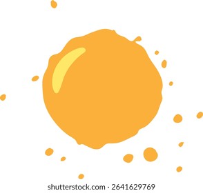 Vibrant orange splash illustration with dynamic droplets, showcasing a minimalist and modern vector style
