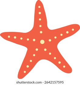 Vibrant Orange Starfish Flat Vector Illustration