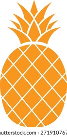 Fruta de abacaxi estilizada cor de laranja vibrante com um padrão geométrico de diamante