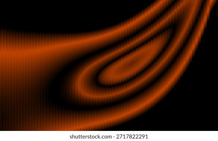 Vibrant orange swirl pattern on transparent background with black gradient and textured effect