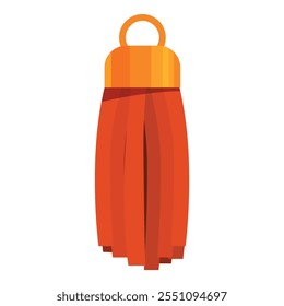 Vibrant orange tassel with a gold cap, adding a touch of elegance and style