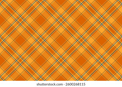 Vibrant orange and teal plaid pattern, perfect for textile design, fashion, or website backgrounds.  This seamless texture evokes feelings of warmth, energy, and autumn.