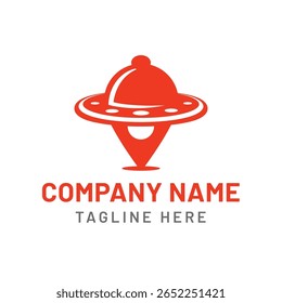 A vibrant orange UFO logo design, playfully smiling, is perfect for tech startups, children's or food business.  Its clean, minimalist style offers broad commercial appeal.