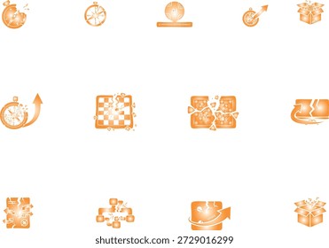 Vibrierende orangefarbene Vektorgrafik mit einem Kompass, der durch gebrochene Ketten führt und Freiheit, Erfolg und neue Anfänge mit mutigem, skalierbarem Design symbolisiert.