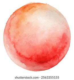 Vibrant orange watercolor circle showcasing a warm gradient, ideal for creative projects and backgrounds.