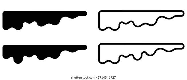 Patrones de onda naranja vibrante en el fondo blanco para el diseño, conjunto de papel rasgado, piezas de borde dentado, rayas de papel rasgadas, marcos, cajas de texto.