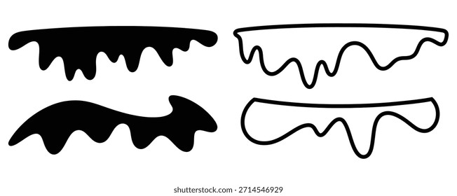 Patrones de onda naranja vibrante en el fondo blanco para el diseño, conjunto de papel rasgado, piezas de borde dentado, rayas de papel rasgadas, marcos, cajas de texto.
