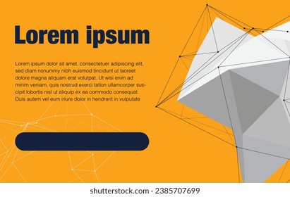 Vibrant Orange Website Background with Abstract Gray Illustration: Customizable Space for Text and Buttons