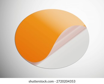 Vibrant orange and white abstract design element on white background