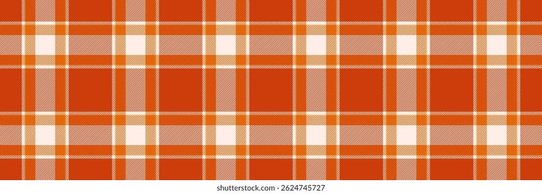 Vibrant orange and white plaid pattern.  Perfect for autumnal designs, textile prints, or website backgrounds. This seamless texture offers a classic yet modern feel, evoking warmth and comfort.