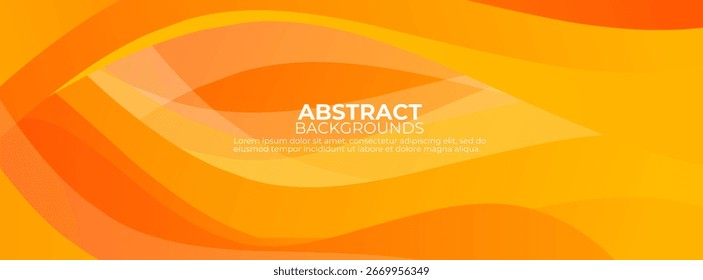 Vibrant orange and yellow abstract fluid wave design.