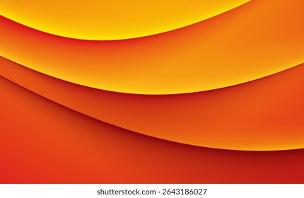 Fundo em camadas laranja vibrante e amarelo abstrato em estilo de corte de papel