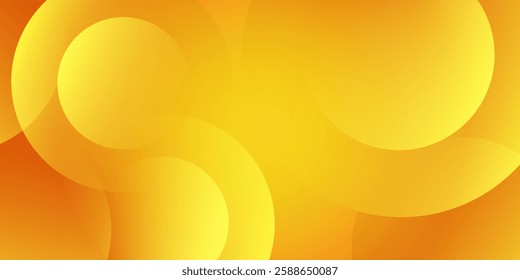 Vibrant orange and yellow background with abstract circular patterns. The background is smooth and bright, featuring orange and yellow hues. Colorful gradient background with copy space.