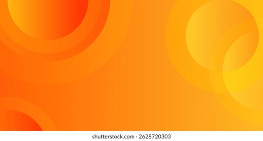 Vibrant orange and yellow background with abstract circular patterns. The background is smooth and bright, featuring orange and yellow hues. Colorful gradient background