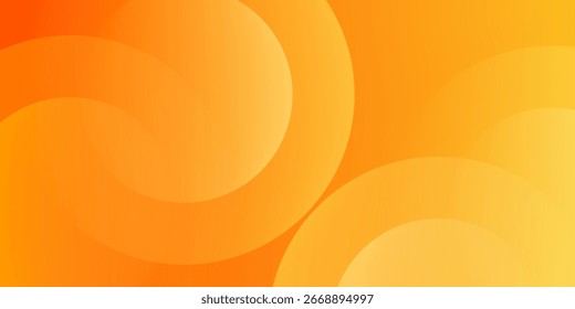 Vibrant orange and yellow background with abstract circular patterns. The background is smooth and bright, featuring orange and yellow hues. Colorful gradient background with copy space